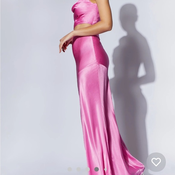 Poppy Satin Maxi Skirt - Pink - Picture 6 of 7